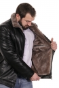 Мужская кожаная куртка из эко-кожи с воротником, отделка искусственный мех 8022703-9