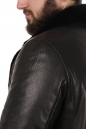 Мужская кожаная куртка из натуральной кожи на меху с воротником, отделка норка 8022758-6