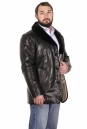 Мужская кожаная куртка из натуральной кожи на меху с воротником, отделка норка 8022758-10