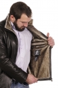 Мужская кожаная куртка из натуральной кожи на меху с воротником 8022837-12