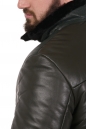 Мужская кожаная куртка из натуральной кожи на меху с воротником 8022850-3