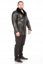 Мужская кожаная куртка из натуральной кожи на меху с воротником, отделка норка 8023634-6