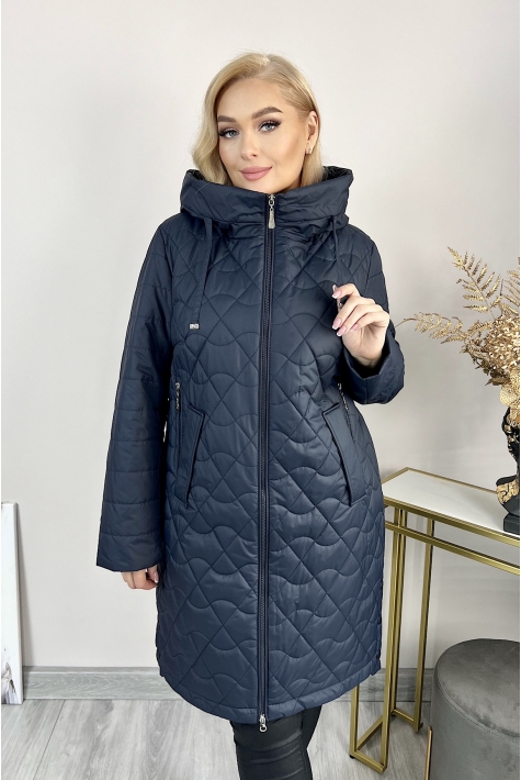 Женское пальто из текстиля с капюшоном 8024046