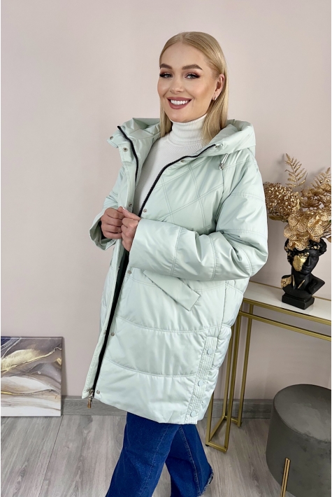 Женское пальто из текстиля с капюшоном 8024109
