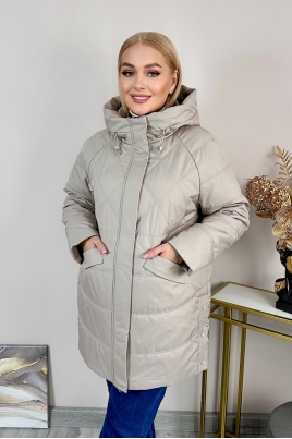 Шерстяное женское пальто из текстиля с капюшоном