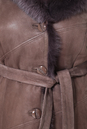 Дубленка женская из натуральной овчины с капюшоном, отделка тоскана 0700078-3 вид сзади