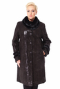 Женское кожаное пальто из натуральной кожи с воротником, отделка норка 0900220-7 вид сзади