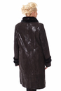 Женское кожаное пальто из натуральной кожи с воротником, отделка норка 0900220-5 вид сзади