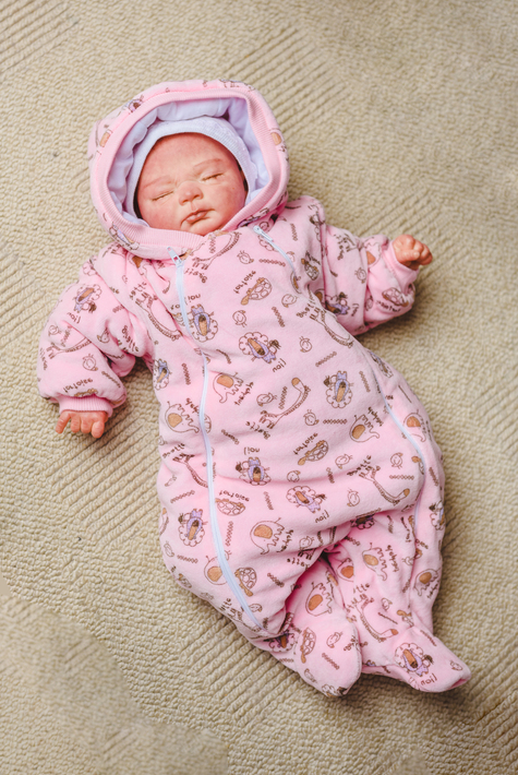 Комбинезон розовый из текстиля для малышей  1000743