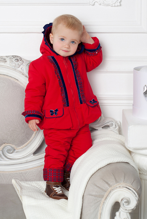 Комплект утепленный: кофта с длинным рукавом и капюшоном и брюки для малышей 1000646