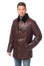 Мужская кожаная куртка из натуральной кожи на меху с воротником 0700506