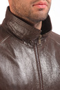 Мужская кожаная куртка из натуральной кожи на меху с воротником 0700597-4