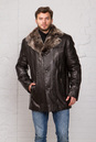Мужская кожаная куртка из натуральной кожи на меху с воротником, отделка тоскана 3600006