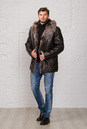 Мужская кожаная куртка из натуральной кожи на меху с капюшоном, отделка тоскана 3600013-3