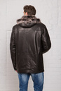 Мужская кожаная куртка из натуральной кожи на меху с капюшоном, отделка тоскана 3600013-2