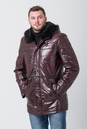 Мужская кожаная куртка из натуральной кожи на меху с капюшоном, отделка тоскана 3600021