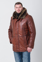 Мужская кожаная куртка из натуральной кожи на меху с капюшоном, отделка тоскана 3600025
