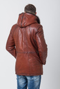 Мужская кожаная куртка из натуральной кожи на меху с капюшоном, отделка тоскана 3600025-3