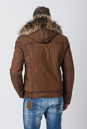 Мужская кожаная куртка из натуральной кожи на меху с капюшоном, отделка енот 3600026-4