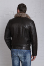 Мужская кожаная куртка из натуральной кожи на меху с воротником, отделка тоскана 3600028-4