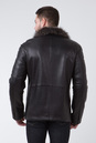 Мужская кожаная куртка из натуральной кожи на меху с воротником, отделка енот 3600033-3