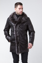 Мужская кожаная куртка из натуральной кожи на меху с воротником, отделка енот 3600034