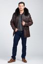 Мужская кожаная куртка из натуральной кожи на меху с капюшоном, отделка енот 3600062-4