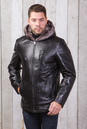 Мужская кожаная куртка из натуральной кожи на меху с капюшоном 3600136