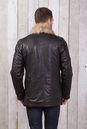 Мужская кожаная куртка из натуральной кожи  на меху с воротником, отделка енот 3600140-4