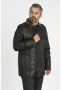 Мужская кожаная куртка из натуральной кожи на меху с воротником 3600181