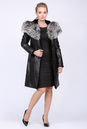 Женское кожаное пальто из натуральной кожи на меху с капюшоном, отделка чернобурка 3600036-3