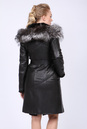 Женское кожаное пальто из натуральной кожи на меху с капюшоном, отделка чернобурка 3600036-2