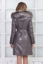 Женское кожаное пальто из натуральной овчины на меху с капюшоном, отделка чернобурка 3600083-5