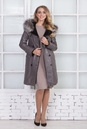 Женское кожаное пальто из натуральной овчины на меху с капюшоном, отделка чернобурка 3600083-2