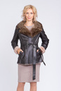 Женская кожаная куртка из натуральной кожи на меху с воротником, отделка енот 3600092