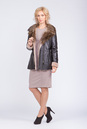 Женская кожаная куртка из натуральной кожи на меху с воротником, отделка енот 3600092-3