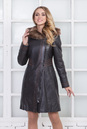 Женское кожаное пальто из натуральной кожи на меху с капюшоном 3600132