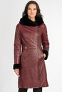 Женское кожаное пальто из натуральной кожи на меху с капюшоном 3600152