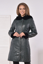 Женское кожаное пальто из натуральной кожи на меху с капюшоном 3600155