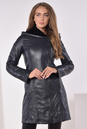 Женское кожаное пальто из натуральной кожи на меху с капюшоном 3600162