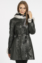 Женская кожаная куртка из натуральной кожи на меху с капюшоном, отделка кролик 3600178