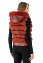 Женская кожаная жилетка из натуральной кожи с капюшоном, отделка лиса 0902705-3