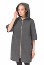 Женское пальто из текстиля с капюшоном 3000005