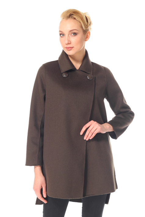 Женское пальто из текстиля с воротником 3000038