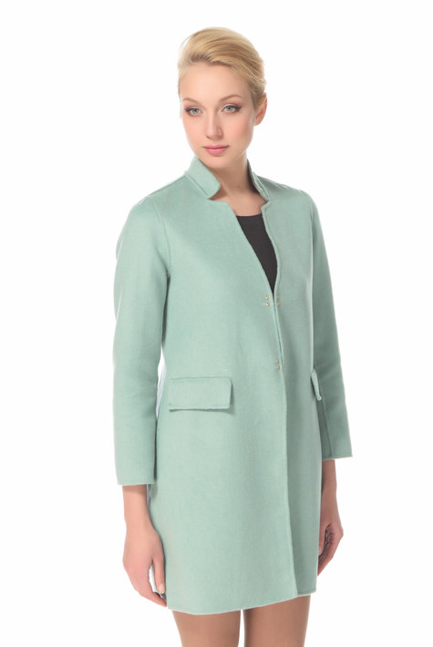 Женское пальто из текстиля с воротником 3000041
