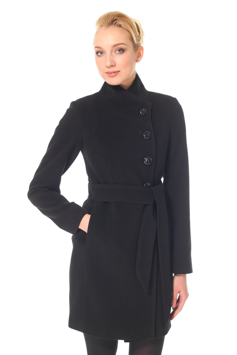 Женское пальто из текстиля с воротником 3000057