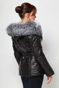 Женская кожаная куртка из натуральной кожи с капюшоном, отделка лиса 0900005-3