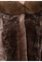 Шуба из мутона с капюшоном, отделка норка 1300699-2