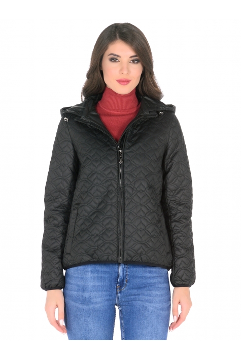 Куртка женская из текстиля с капюшоном 1000125