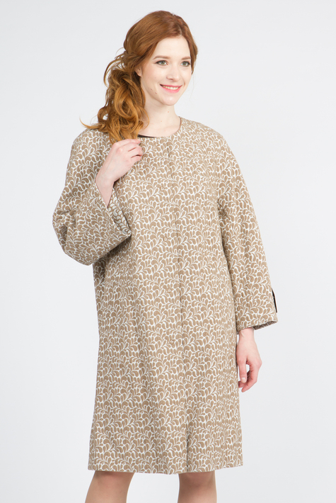Облегченное женское пальто из текстиля без воротника 1000184